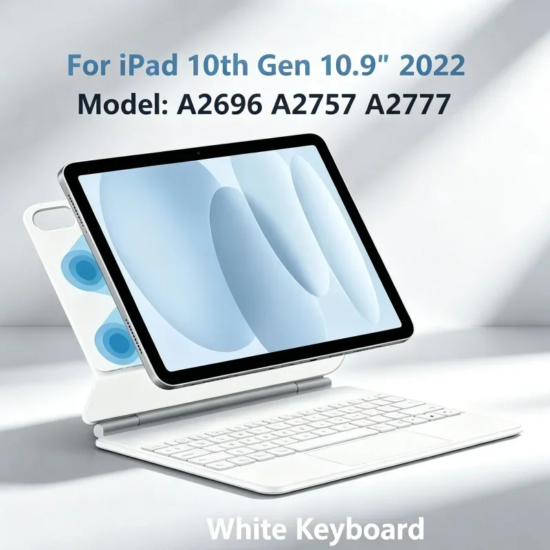 Foldable Keyboard Case with Touchpad for iPad 10th Gen 10.9 A2696 A2757 A2777, Backlit, Magnetic Stand