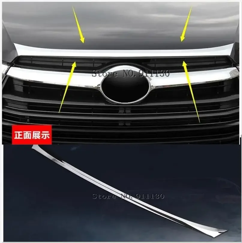 ABS Chrome Decoration Front car hood cover trim 1pcs for 2015 -2019For Toyota Highlander