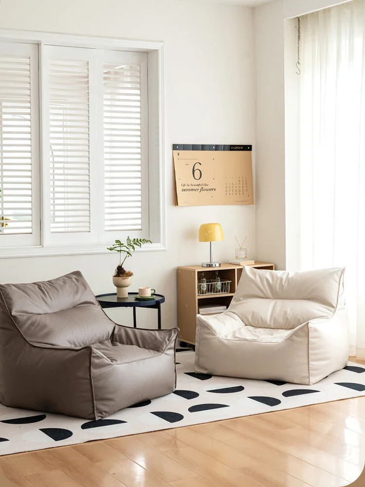 크림색 바람처럼 편안한 소파 빈백, 누워서 잠을 자는 작은 악마 침실 발코니 홈 리클라이너