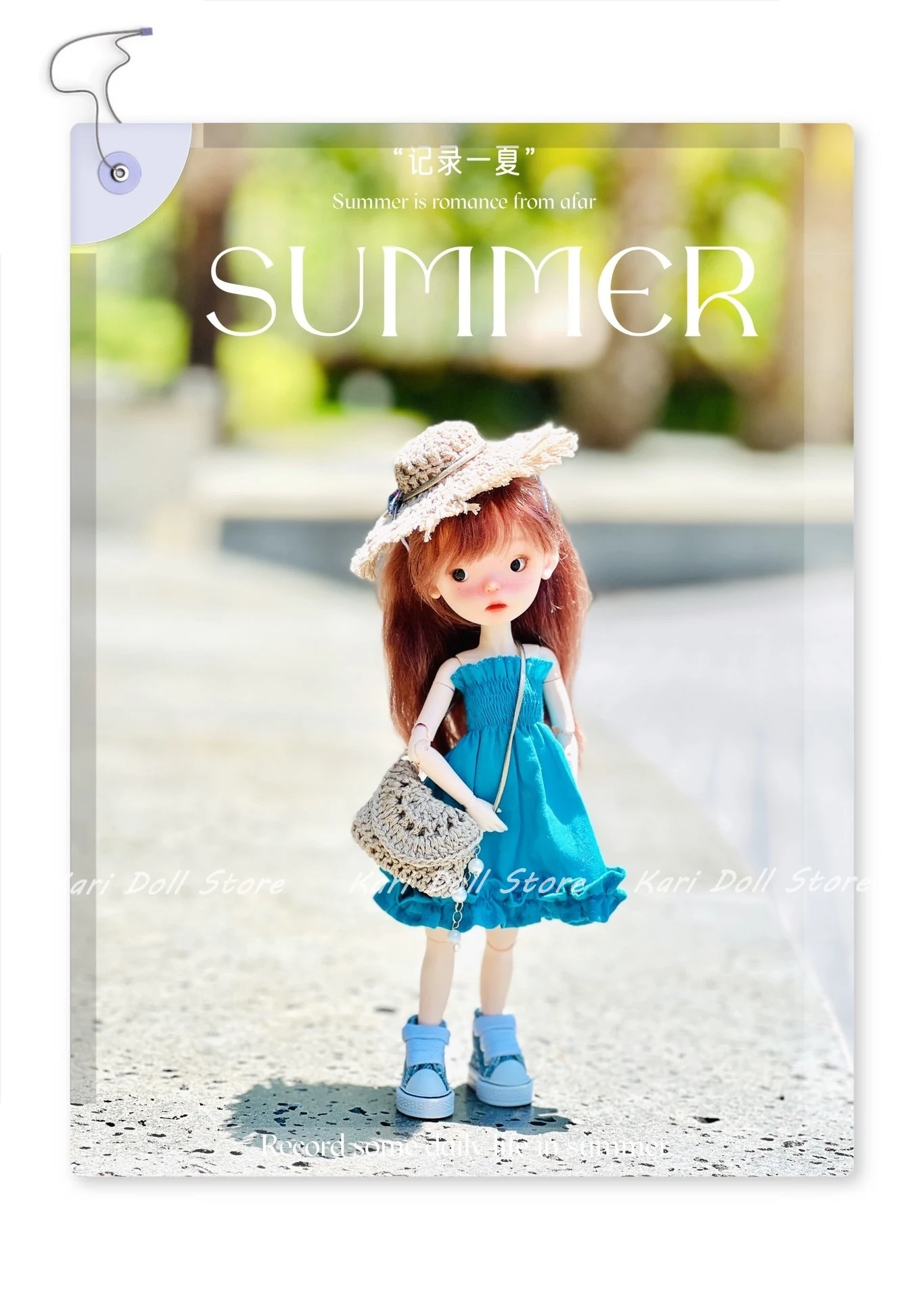 Vestiti e gonne per bambole Kari Pure fatti a mano 2025 Blu estate nella serie resort per la bambola Landazz Landoudou