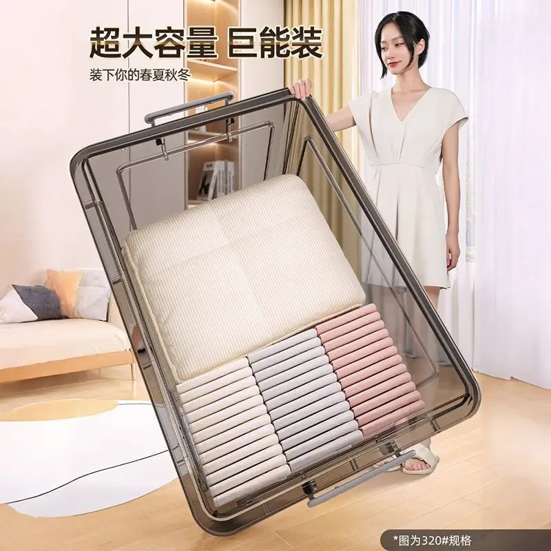Large Capacity Super Large Transparent Box Moisture-proof Dustproof Turnover Boxes Waterproof, Mildew Proof Storage Bin
