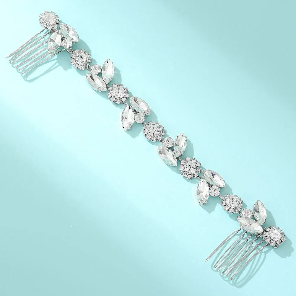 

Rhinestone Tassel Hair Chain Comb Crystal Sparkly Hair Clip for Bridal Wedding Prom Special Event French Twist Comb