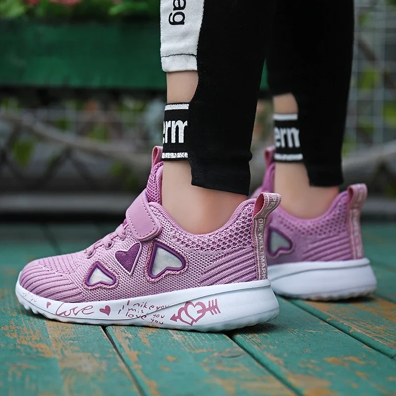 2025 Girls Casual Shoes Light Mesh Sneakers Kids Summer Children Autumn Tenis Cute Sport Cartoon Female Running Sock Footwear 8