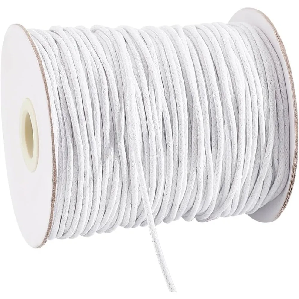 2mm ed Cord 100 Yards White ed Cotton Threads  Cord ed Beading Thread String Twine for DIY Bracelet Necklace