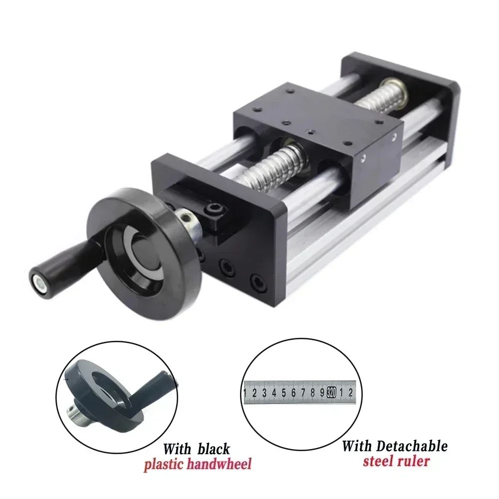 CNC Linear GuideStage Manual Sliding Table 50~400MM Stroke C7 Ballscrew SFU1204/1605/1610 With Handwheel Workbench 40KG Max Load