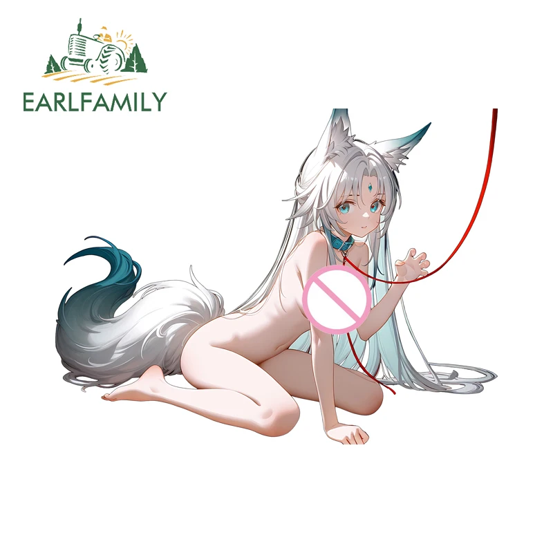 EARLFAMILY الفرسان عارية لولي سيارة ملصق الإبداعية فتاة الذيل يهز الساخن بيع ملصق مائي BDSM اكسسوارات السيارات الثلاجة ديكور #4