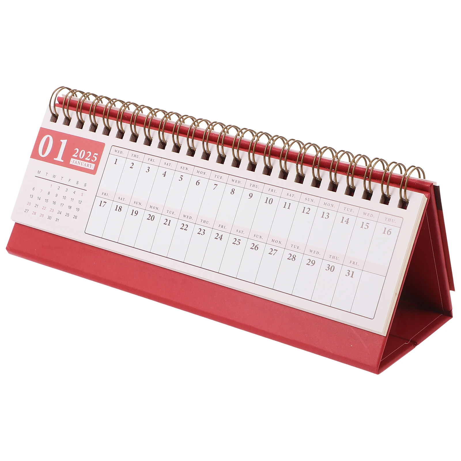 

Mini Compact Horizontal Office Desk Calendar Desktop Planner For Self-Discipline Punch-In Memo Todo List Fine Paper Material