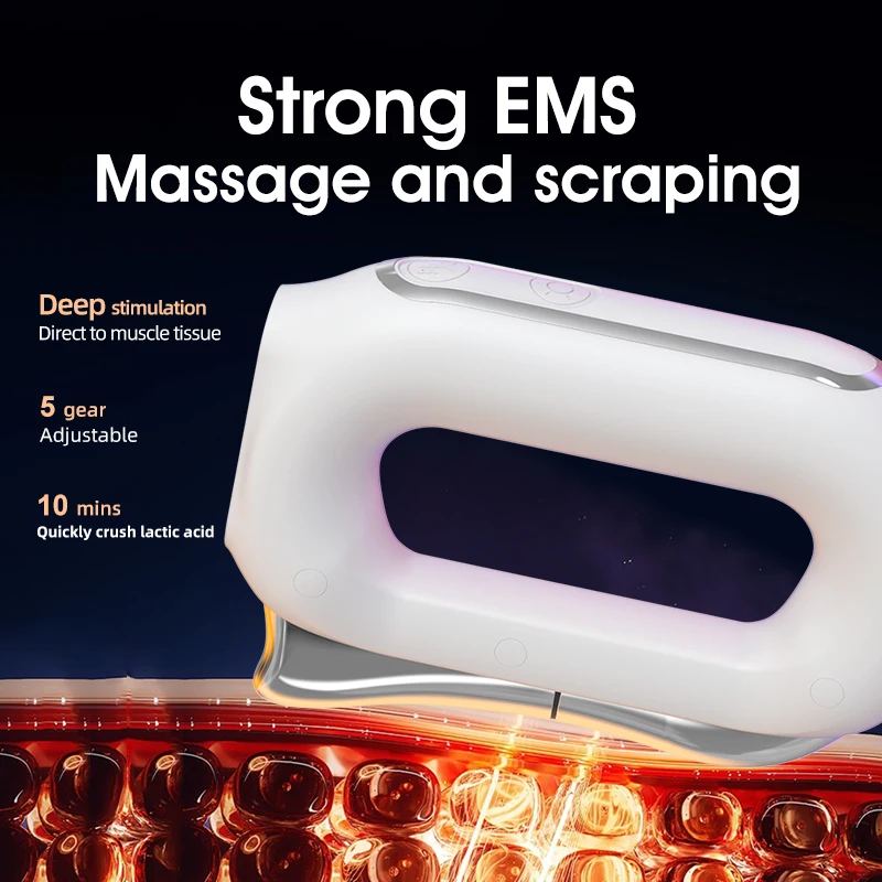 Electric Fascia Gun Electric Muscle Stimulation Massage Heating Muscle Relax Electric Scraping Fascia Knife MusclePain