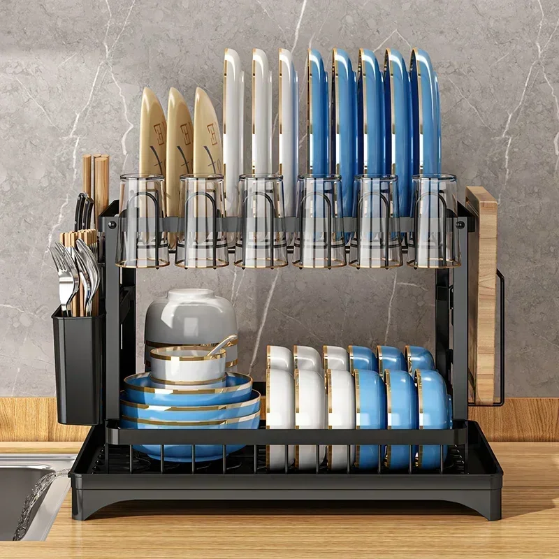 

Accessories For Kitchen Countertop Bowls Organizer Dish Storage Rack Fork Drying Utensils Knife Cabinet Pot Holder Dinnerware