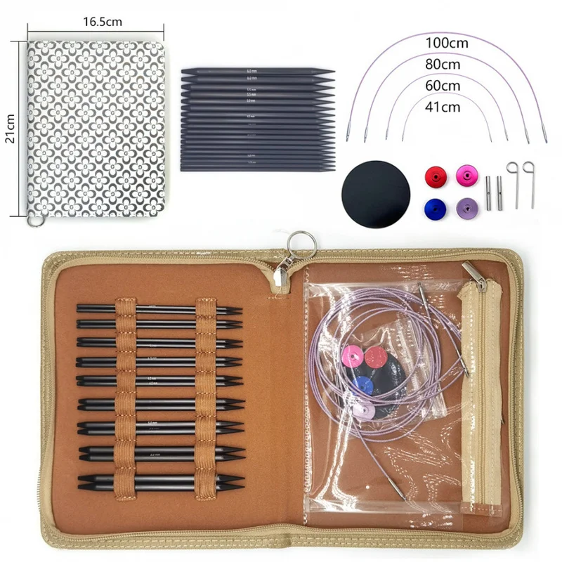 Interchangeable Circular Knitting Needle Set 9 Pcs 11.5 cm Knitting Tools