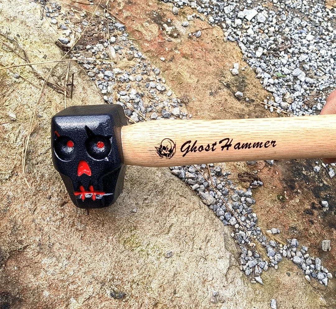 Outdoor Hammer Handmade Manganese Steel Hammer Self Defense Tool Camping Sheep Horn High Carbon Steel Hammer