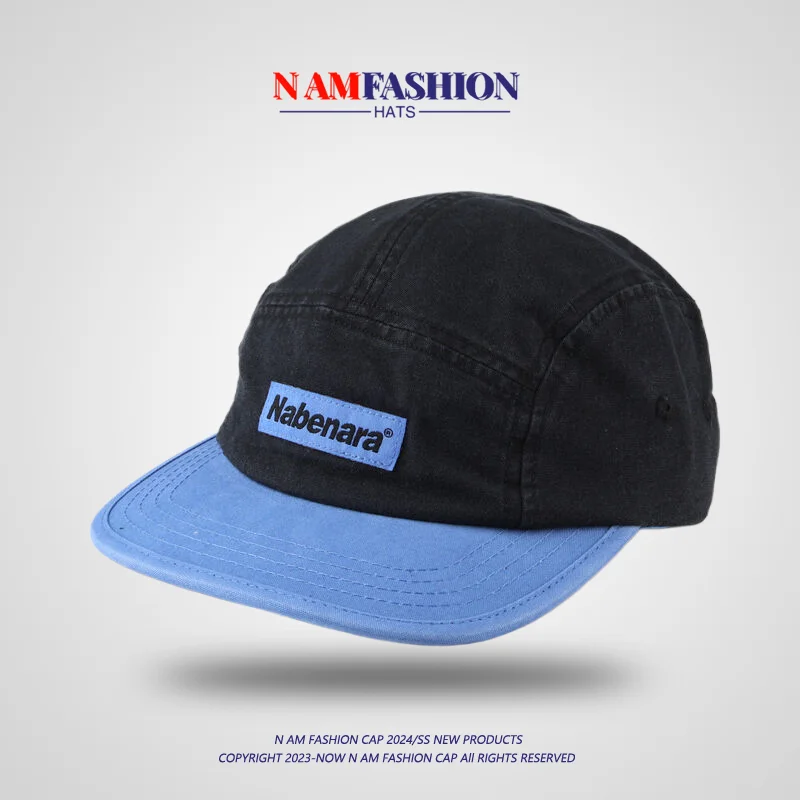 Retro Color Matching High-Grade Five-Piece Hat Female Korean Style Soft Top Street Tide Brand Matching Baseball Cap Men