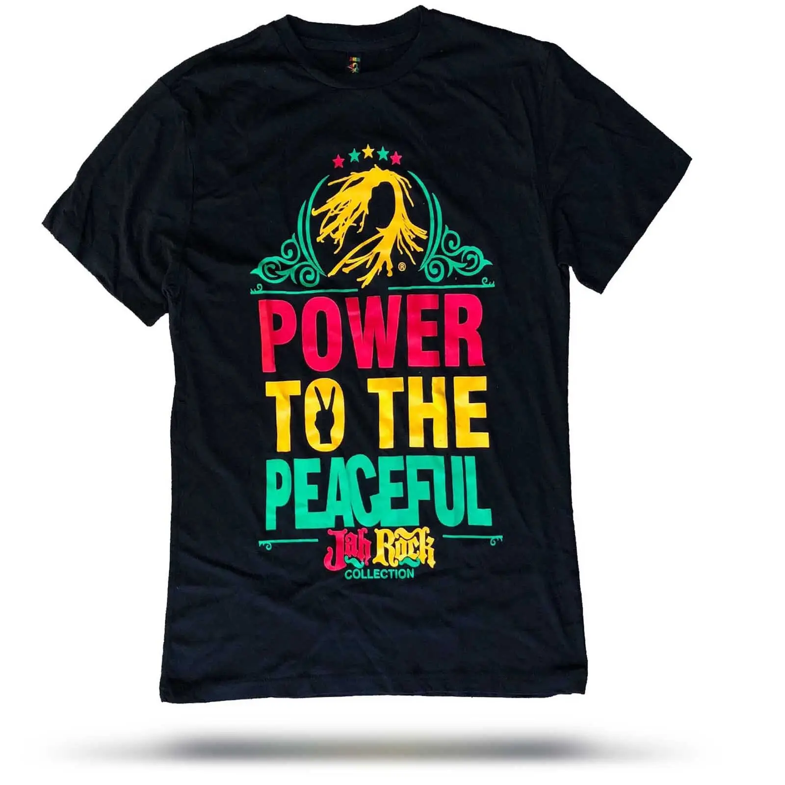 

Jah Rock T Shirt Power To The Peaceful Roots Rasta Reggae Rastafari 100% COTTON