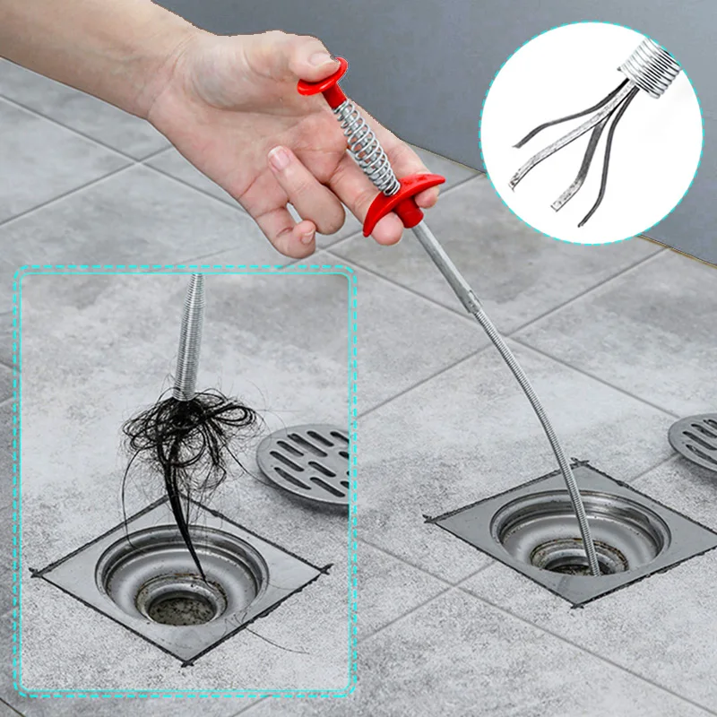 Sewer Pipe Dredger Sink Floor Drain Washbasin Drainage Pipe Toilet Blockage Cleaning Tool Bendable Hair And Debris Catcher