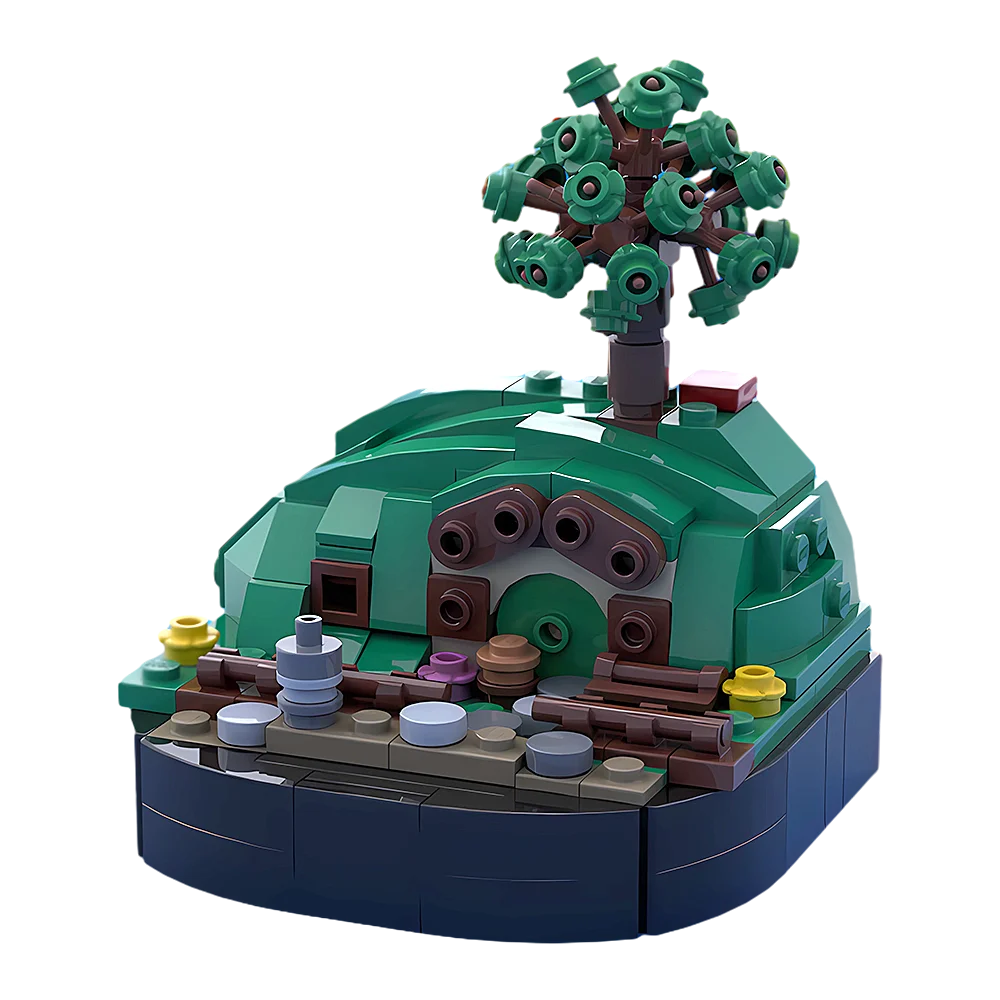 MOC Creatieve Middeleeuwse Tas Einde LOTR Bilbo Frodo Huis Model Bouwstenen Montage Baksteen Educatief DIY Speelgoed voor Kinderen Gift