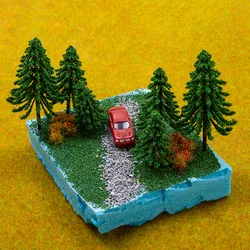 6-10CM Handmade Simulation Pine Tree Model Diy Sand Table HO Railway Scene Plants Kits Layout Materials Diorama Decoration 5Pcs