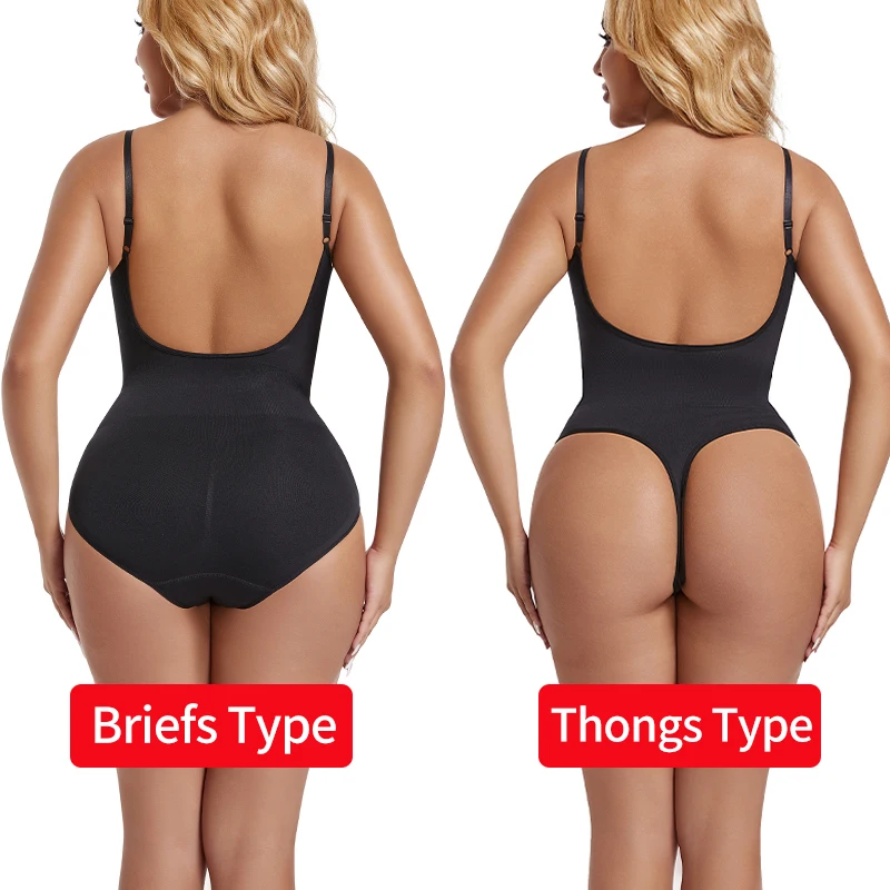 Backless Bodysuit Shapewear Women Camis Tank Top Tummy Control Body Shaper Thongs Briefs Underwear Slimming Waist Trainer