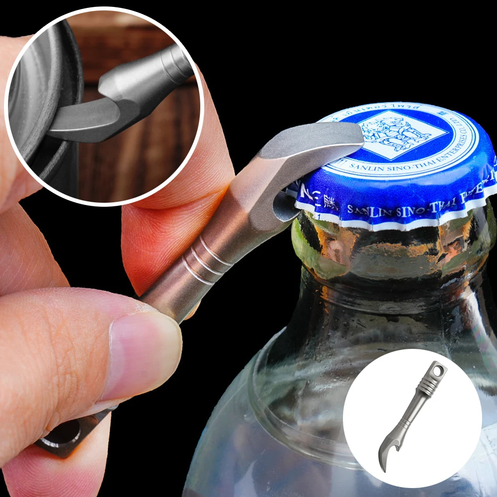 

TC4 Titanium Alloy Pry Bar Mini Keychain Pendant Edc Multifunctional Express Delivery Tool Bottle Opener,A1588