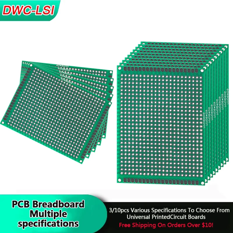 3-10 PCS Green 5*7CM 7x9cm 6x8cm PCB Double-Sided Tin Spray Universal Board Universal Circuit Universal Printed Circuit Board