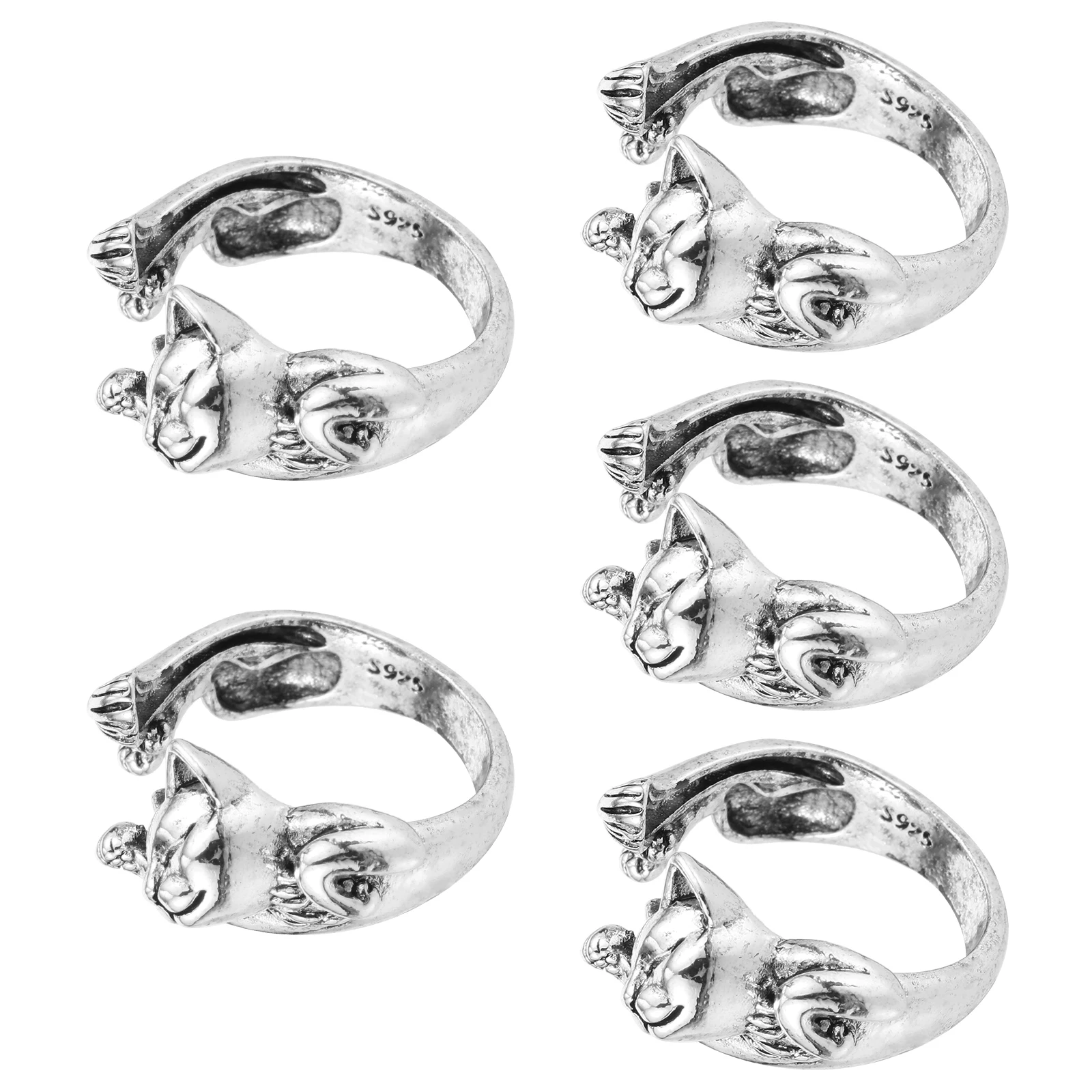 

5pcs Shaped Open Rings for Knitting Crochet Accessories Reusable Metal Yarn Rings Adjustable Finger Crochet Ring Loop
