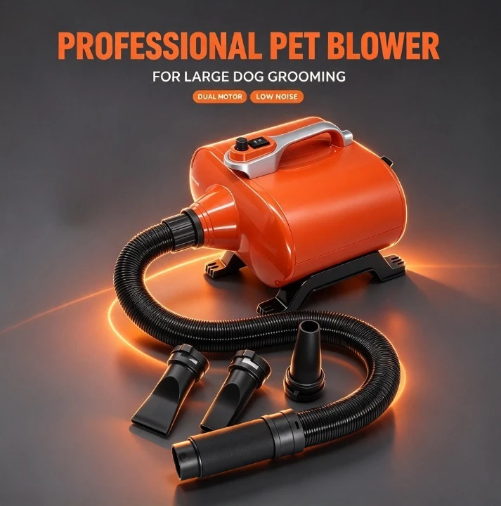 Professional Dog Dryer High Velocity 3000W Dual Motor Pet Grooming Blower Golden Retriever Large Breed Low Noise Hair Dryer