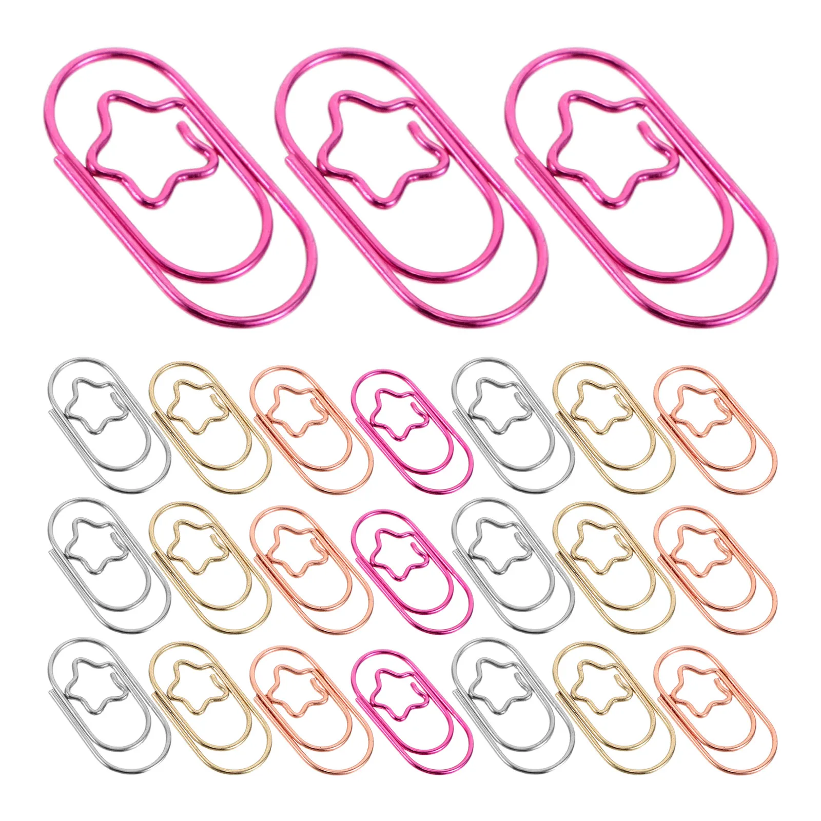

80Pcs Mini Star Shaped Paper Clips Electroplated Metal Office Stationery Decorative Planner School Craft Wedding Invite