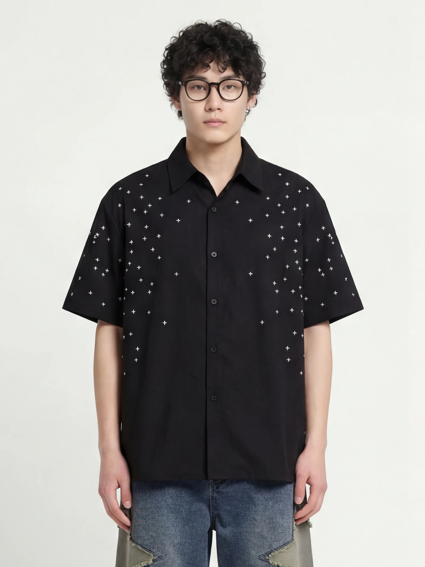 

Повседневная рубашка свободного кроя с отложным воротником для мужчин и женщин, белая, модная, брендовая, летняя одежда