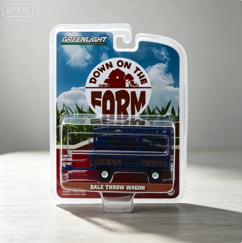 

GreenLight 1:64 Bale Throw Wagon in Blue Throwing car car model collect Alloy diacast cast car model rebound toy