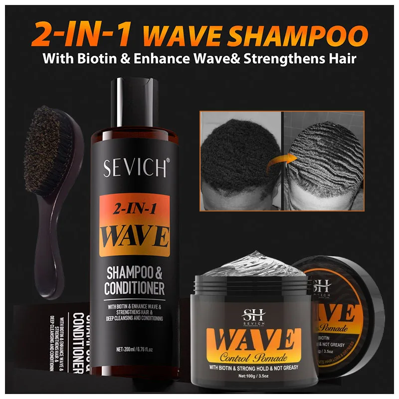 SEVICH 2 IN 1 Wave Shampoo for Men Textured Long-lasting Styling Easy Application Natural Look Wave Enhancer Conditioner 200ml