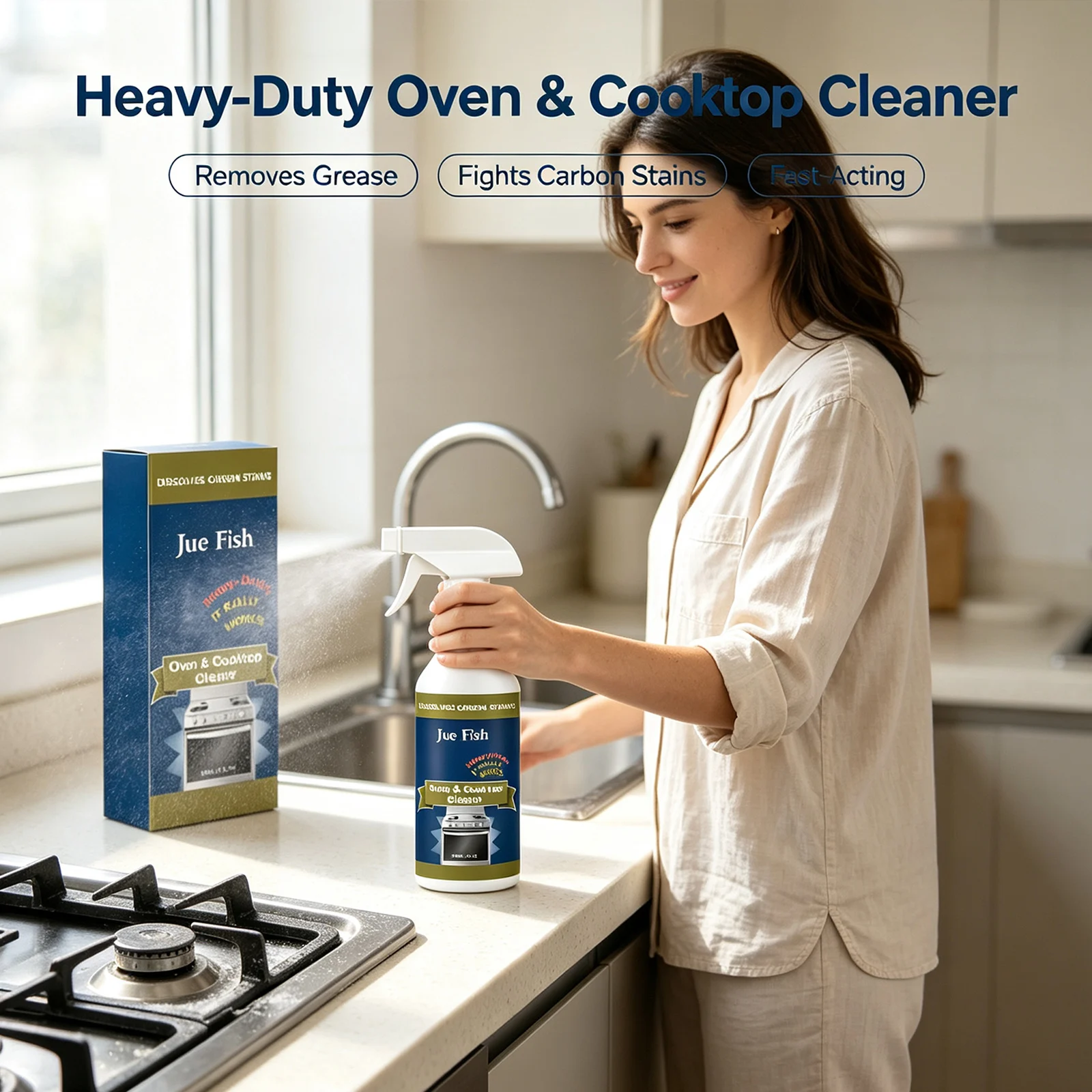 Oven Stove Cleaning Spray Removing Stubborn Oil Stains & Food Residues Restore Luster Brightening Household Grease Stain Cleaner