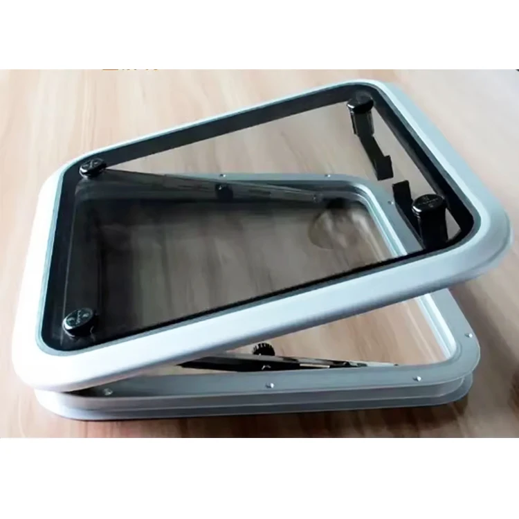 

Customized Marine Boat RV Skylight Escape Hatch Window Tempered Glass Aluminum Boat Deck Hatch for Boats Yacht RV