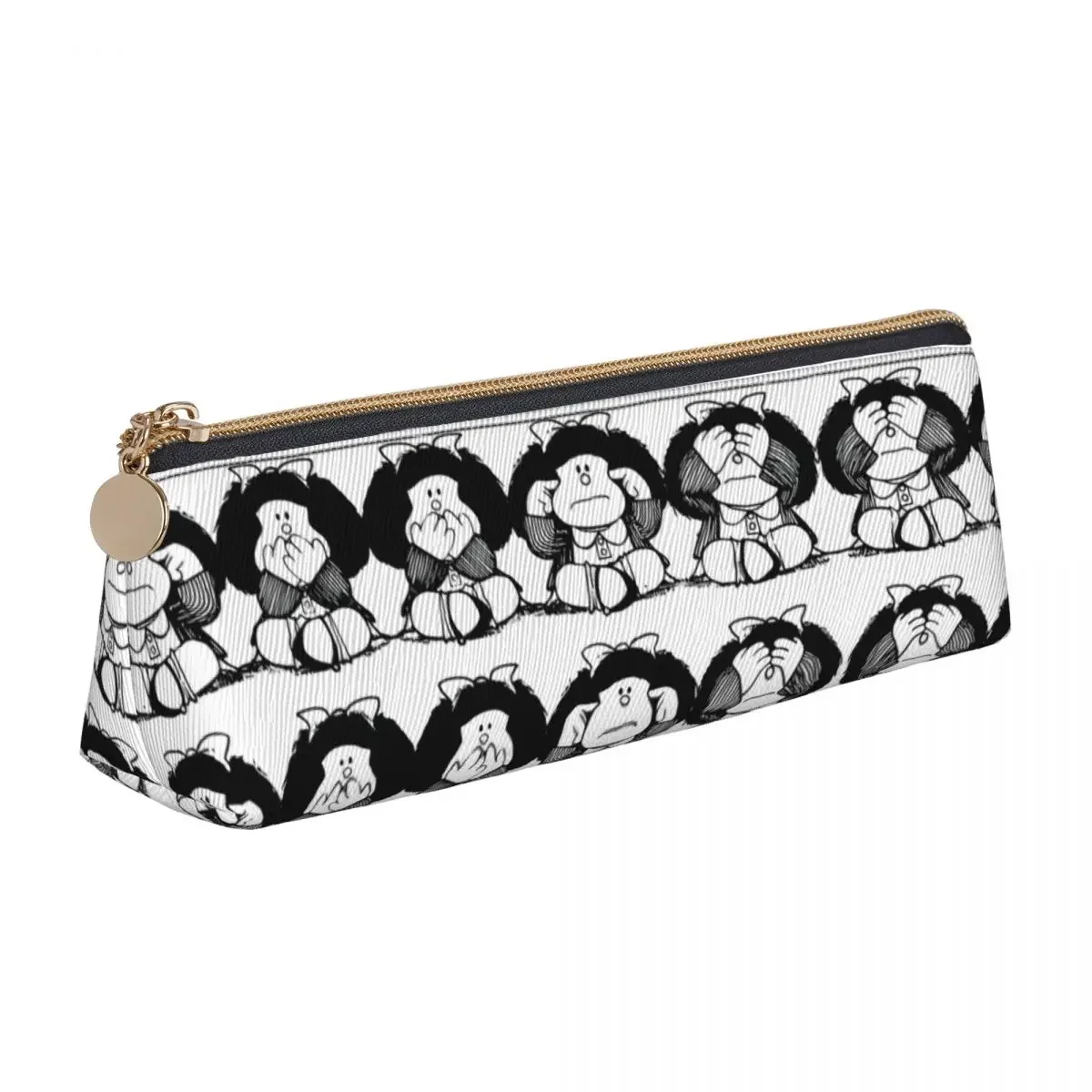 Mafalda-Trousse à crayons de dessin animé pour enfants, pochette à fermeture éclair en poudre, cool, grande capacité, étuis scolaires, évaluation de la papeterie