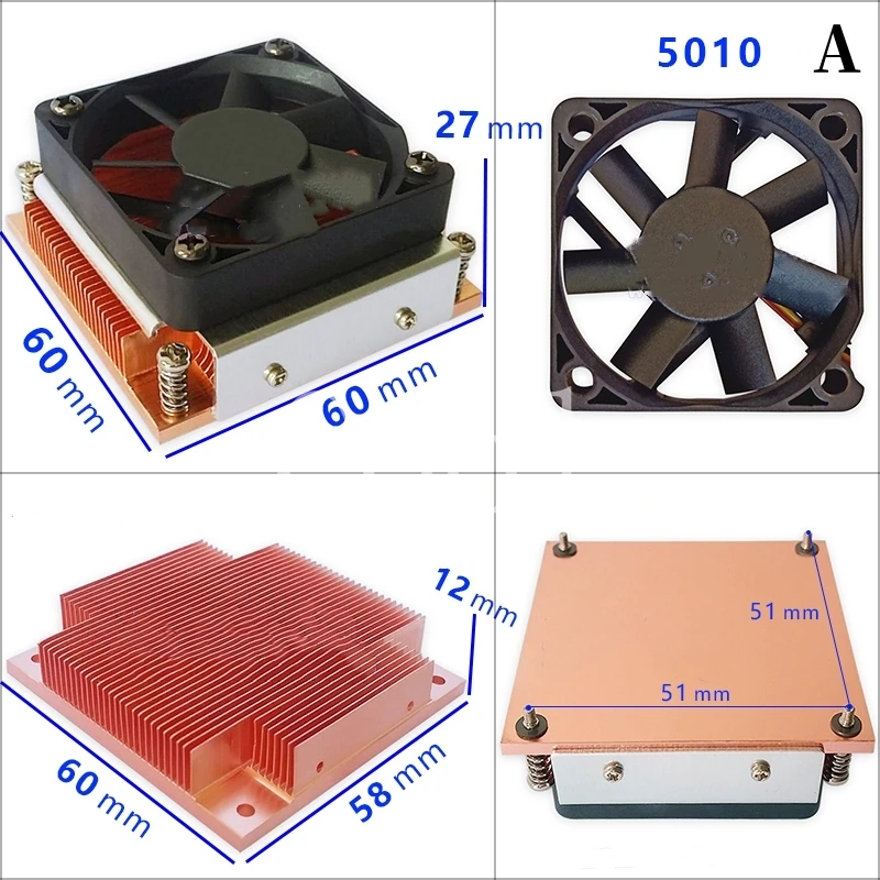 PM989 PGA988 industrial computer CPU radiator LED cooling sheet TEC medical chip copper heat sink