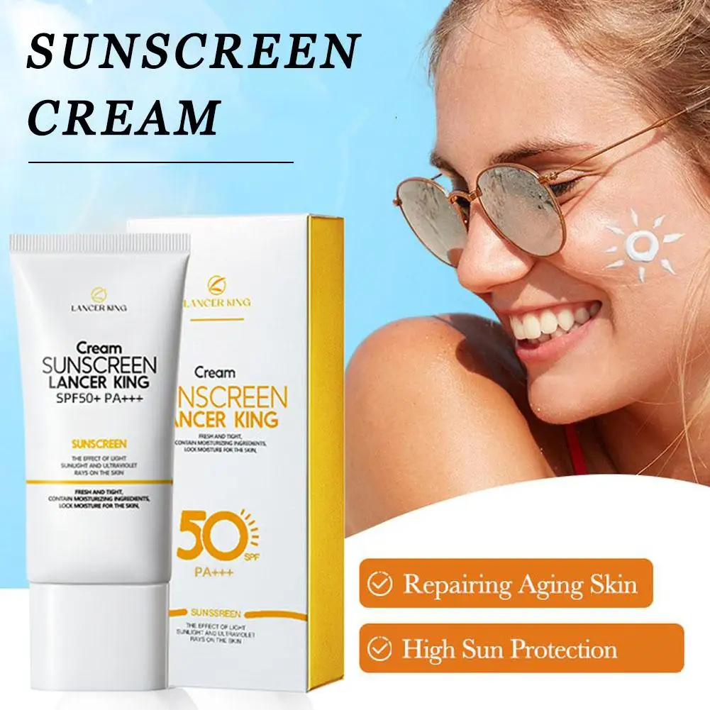 1Pc Sunscreen Cream SPF50 Facial Sun Block Isolation Cream Brightning SKIN Cream Moisturizer Lotion Protector R7G9