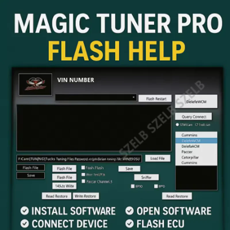 Picture 3: NEW 2023 MAGIC TUNER PRO Flash The Blocks Truck Flash Tool Simply Flash The Block with A Binary Tuner Delete GHG 17 Detroit ACM