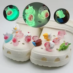 Miniso 8Pcs Cute Pink Luminous Capybara Shoe Charms Set Glow In The Dark Shoe Decorations Shoe Charms For Night Visibility