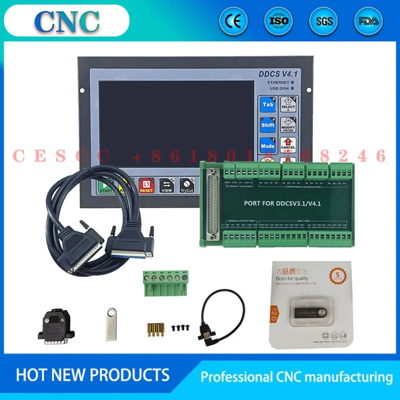 DDCSV4.1 CNC Motion Controller Kit 220V 750W Servo Motor Drive Kit New Upgraded Engraving and Milling Machine Control System