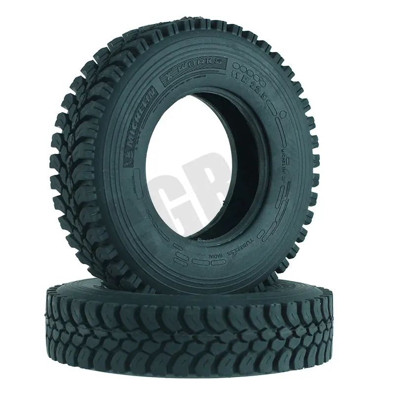 2PCS High Quality Rubber Gravel AT Tire for 1/14 Tamiya RC Truck Man Tgx Scania 770s Benz Actros Arocs Lesu Volvo Fh16