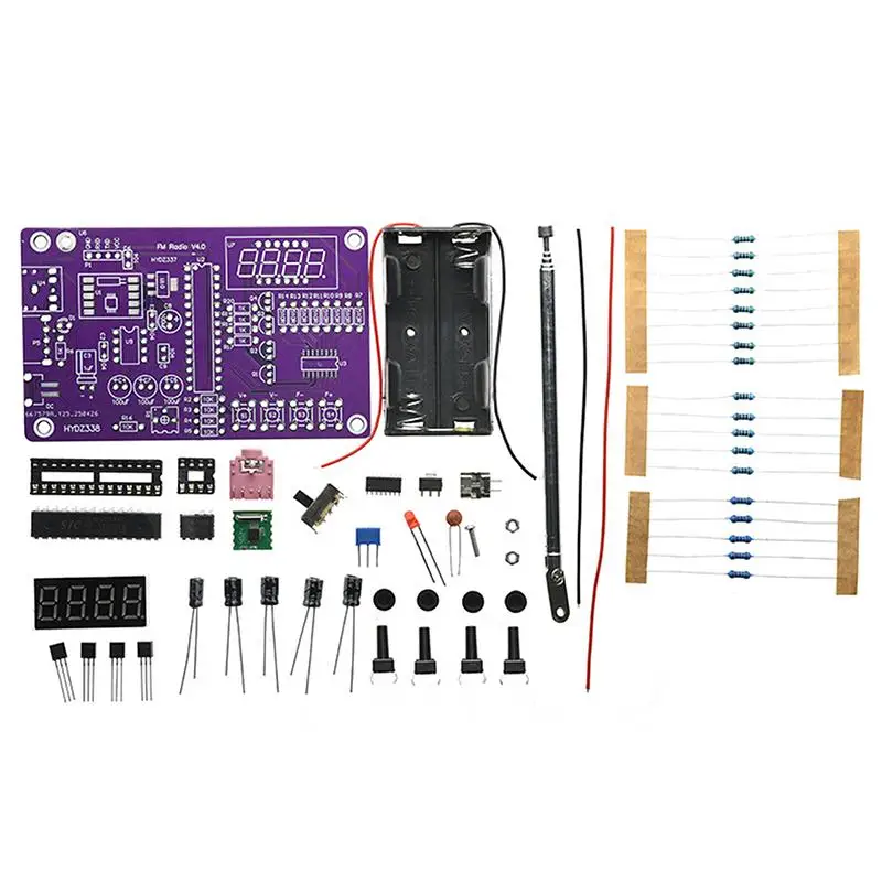 87MHz–108MHz Dual-Channel FM Radio With Digital Display – DIY Electronics Kit With Type-C Port Suitable For Audio Learning Etc