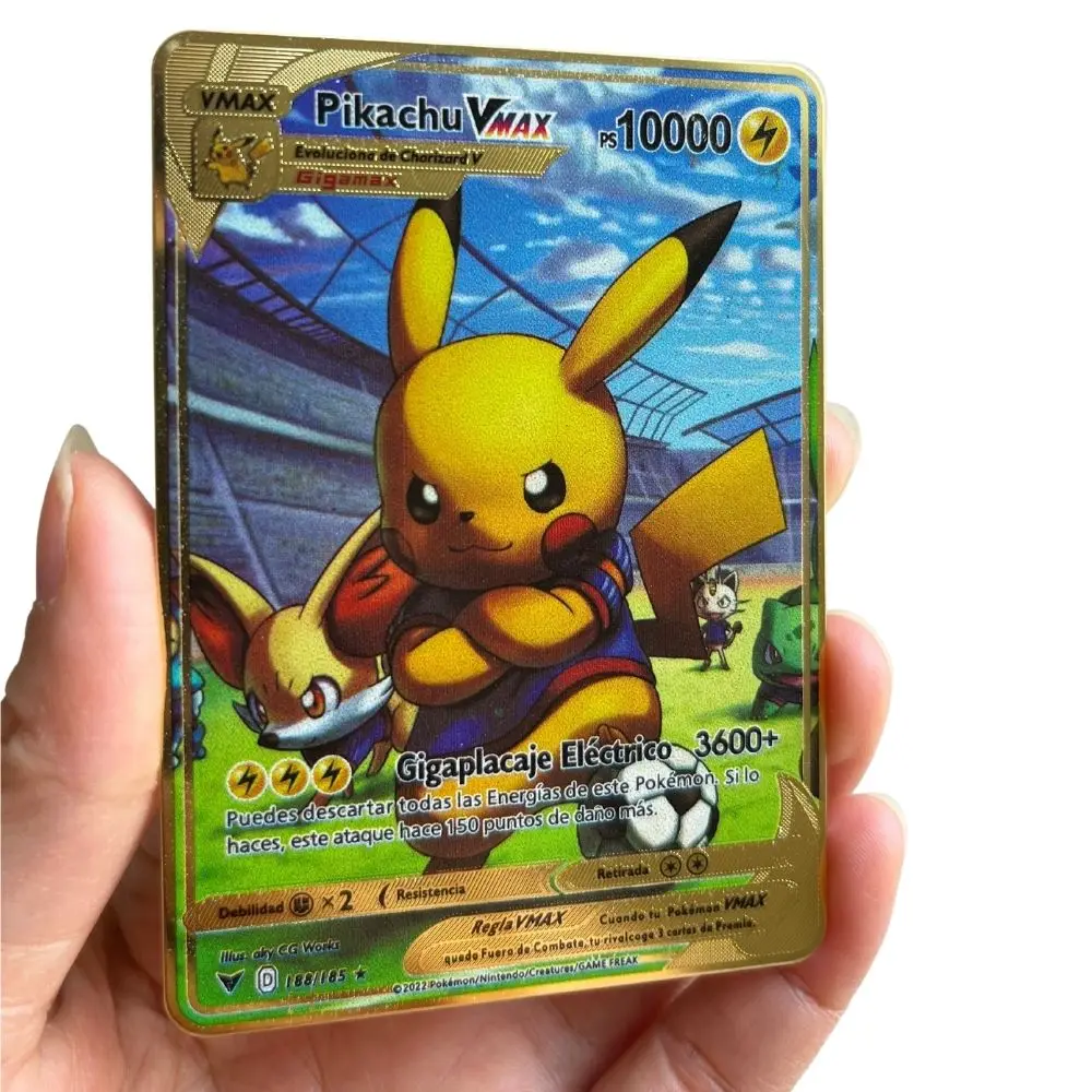 2023 new Spanish Pokémon Cards Metal Pokemon Letters Spanish Pokemon Iron Cards Mewtwo Pikachu Gx Charizard Vmax Cartas Pokémon