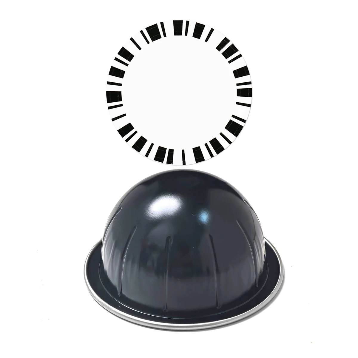 

100PCS Aluminum Foil Coffee Pods With 100PCS Barcode Stickers Espresso Filter Cup For Barista Comptaible With Vertuo Makers