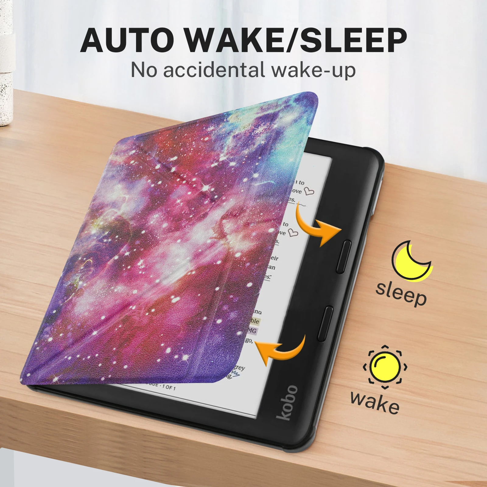 حافظة للقارئ الإلكتروني Kobo Libra Color (Model N428) وKobo Libra 2 (Model N418)، تتضمن واقي شاشة - جلد PU ممتاز مقاس 7 بوصات #6