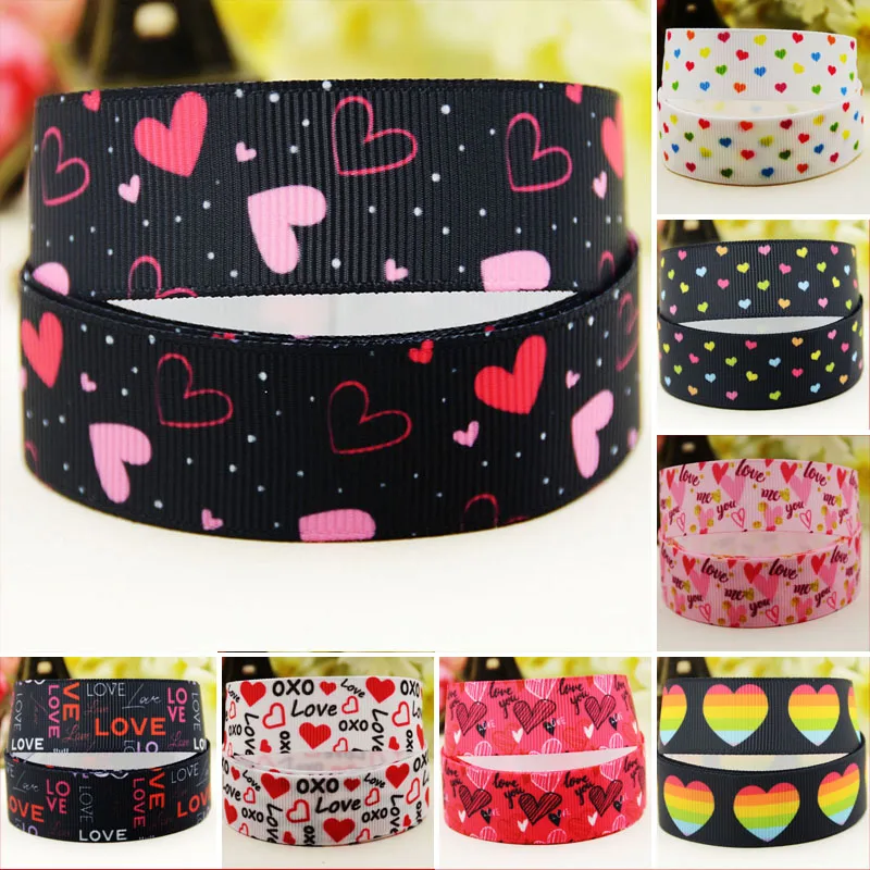 22mm 25mm 38mm 75mm love cartoon printed Grosgrain Ribbon party decoration 10 Yards satin ribbons