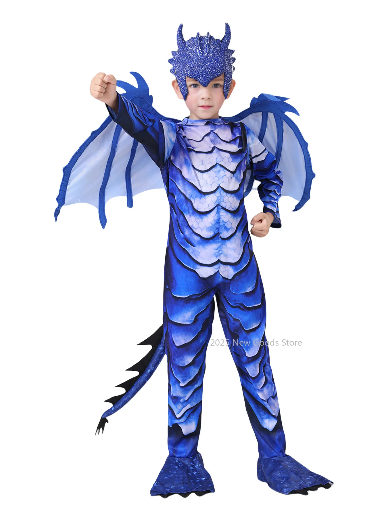 

Halloween Wholesale Masquerade Carnival Party Children's Costume Dragon Wings Tail Mask Set Frost Dragon Knight