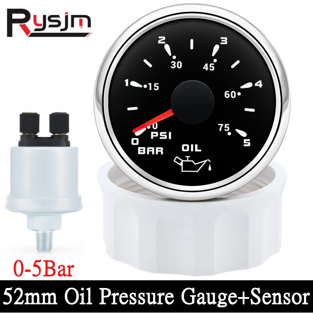 Waterproof 0~5Bar 0~10Bar Oil Press Meter+Sensor 2