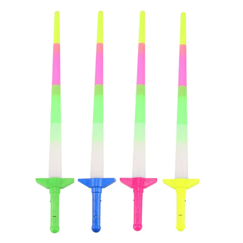 4 Section Extendable LED Colorful Flashing Glow Sword Kids Toy Flashing Light-Up Stick Concert Party Props Bar Glowing Toys