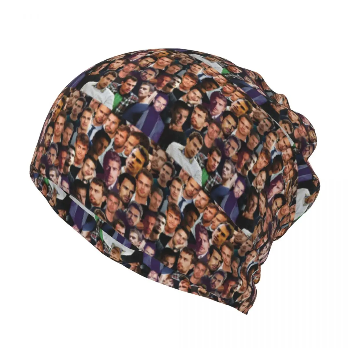 Theo James Photo Collage Bandana Neck Gaiter Magic Scarf Multifunction Headwear Beanies Hat for Men Women Adult All Season