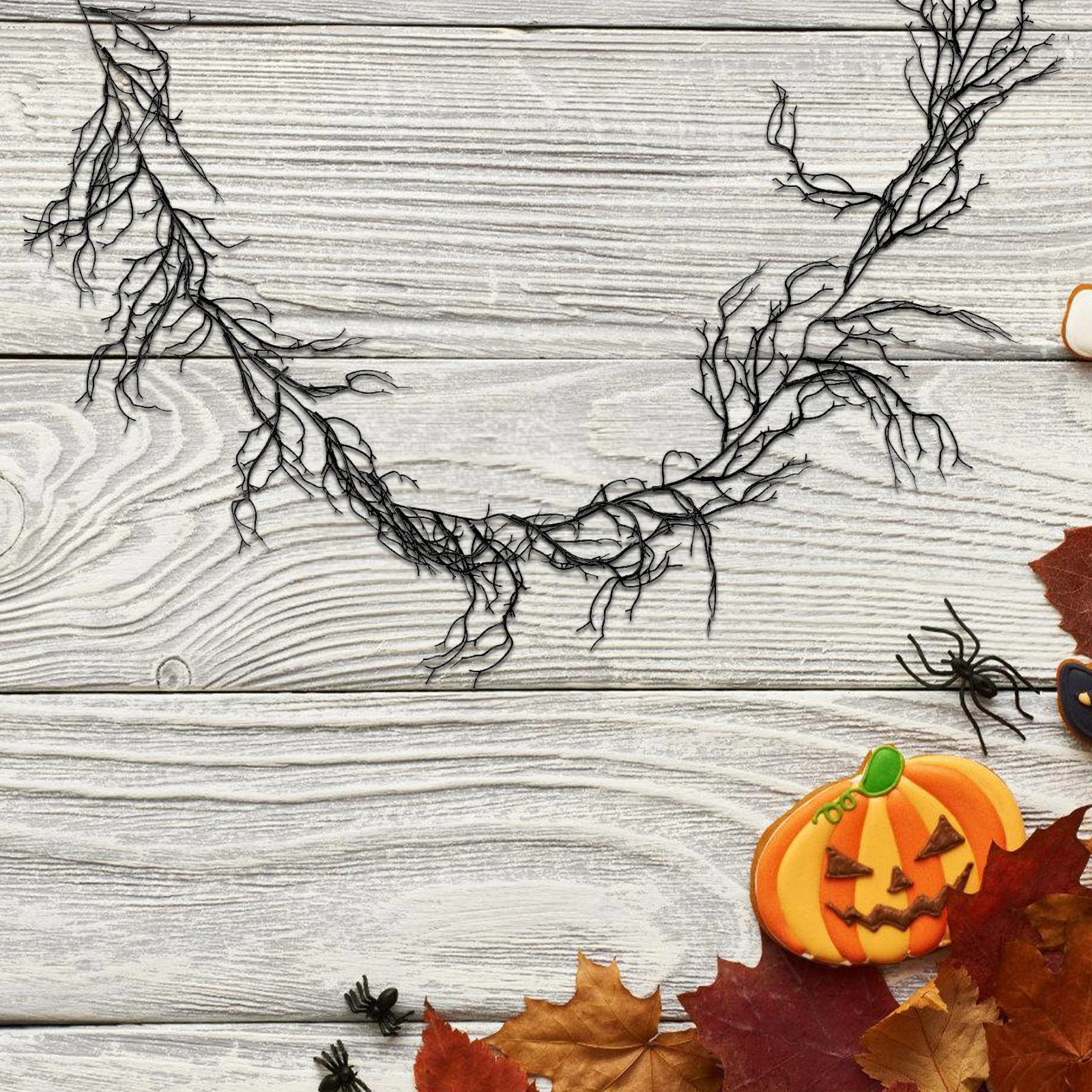 

Black Vine Garland: Artificial Willow Branches For Halloween Decor, Flexible Diy Length Cemetery Branch Decor, Wispy Branch