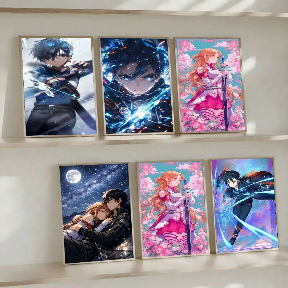Sword Art Online  Anime Poster Kirito Asuna Eugeo Alicization HD Waterproof Wall Art Home Bedroom Decor