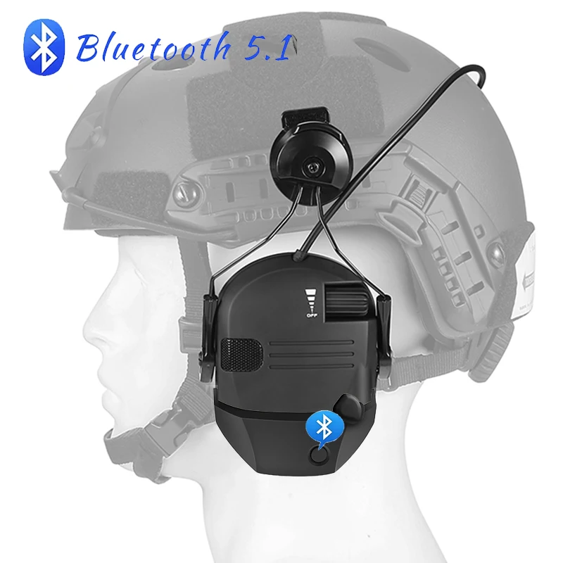 Tactical Shooting Earmuff Headsets Bluetooth 5.1 Hearing Protection Headphone 23dB NRR Safety Noise Reduction Ear Muffs